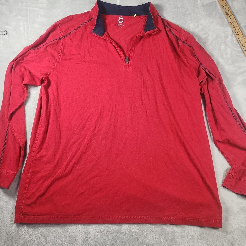 Tasc Performance Minimalist Pullover Shirt Mens 3XL Red 1/4 Zip Bamboo Organic